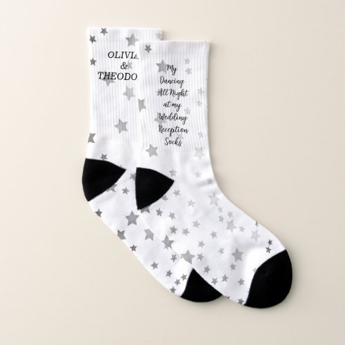 Bridal Shower Wedding Reception Stars Custom Socks