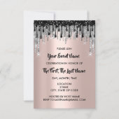 Bridal Shower Wedding Sweet 16th Rose Black Drips Invitation (Front)
