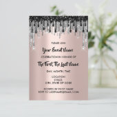 Bridal Shower Wedding Sweet 16th Rose Black Drips Invitation (Standing Front)