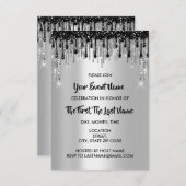 Bridal Shower Wedding Sweet 16th Silver Black Invitation (Front/Back)
