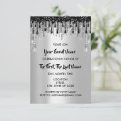 Bridal Shower Wedding Sweet 16th Silver Black Invitation (Standing Front)