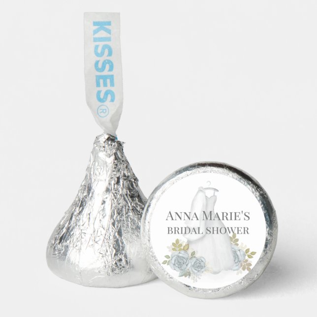 Bridal Shower Weddings Candy Favors Blue Floral  (Front)