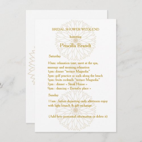Bridal Shower Week_end Monets Dahlia suitewhite Invitation