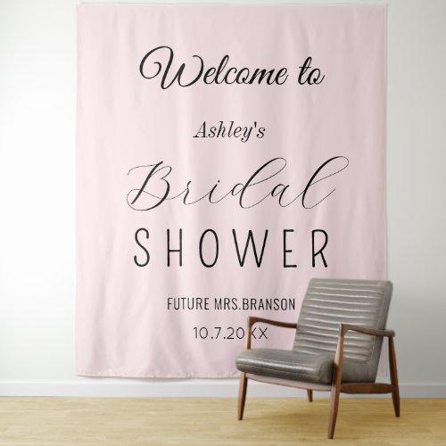 Bridal Shower Welcome Blush Pink  Tapestry