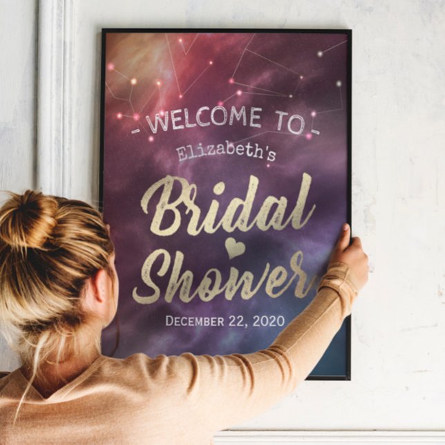 Bridal Shower Welcome Galaxy Nebula Constellations Poster (Creator Uploaded)