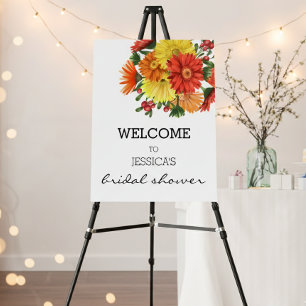 Bridal Shower Welcome Gerbera Daisy Floral   Foam Board