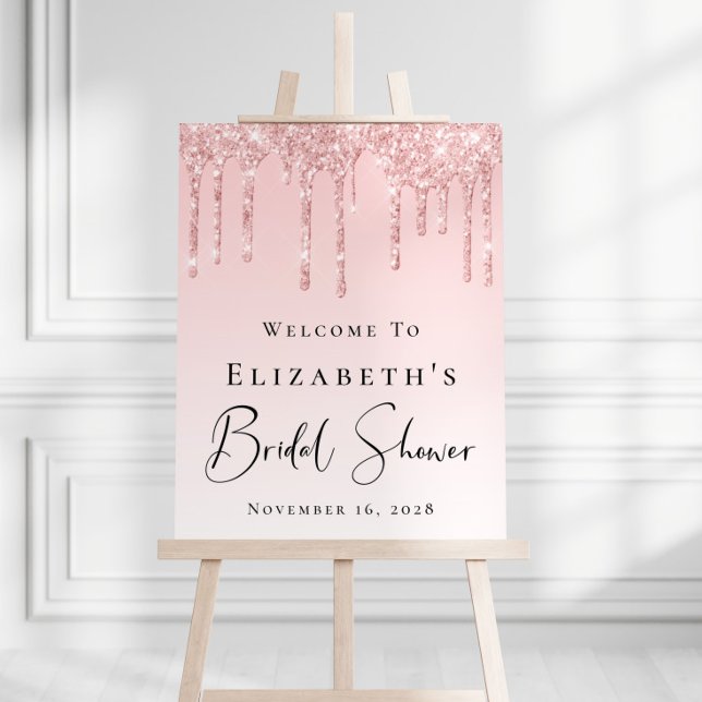 Bridal Shower Welcome Pink Glitter Welcome Sign (Creator Uploaded)