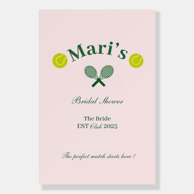 Bridal Shower Welcome Poster | Tennis or Paddle  (Front)