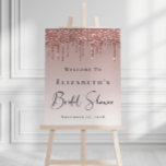 Bridal Shower Welcome Rose Gold Glitter Foam Board<br><div class="desc">Glam personalized welcome sign for your bridal shower featuring rose gold faux glitter dripping down an ombre rose gold background and "Bridal Shower" in a stylish script. Personalize with your name and shower date.</div>