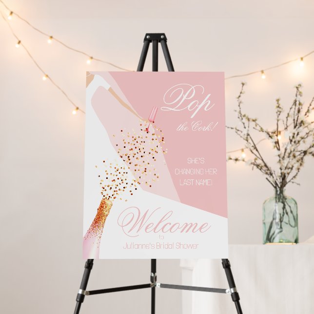 Bridal Shower Welcome Rose Quartz Pink Foam Board (In Situ (Stand))