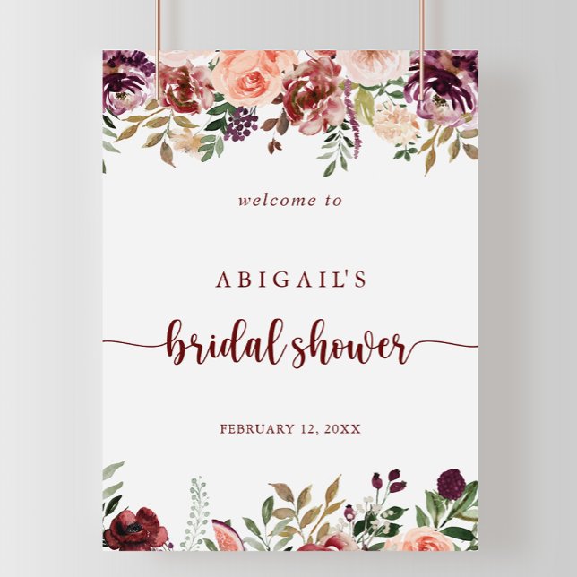  Bridal Shower Welcome Rustic Summer Floral Poster (Creator Uploaded)