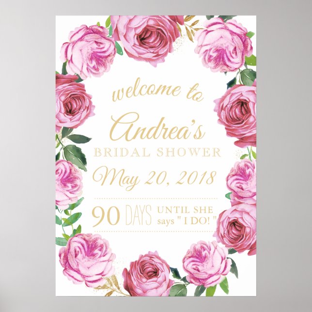 Bridal Shower Welcome Sign (20x28) (Front)