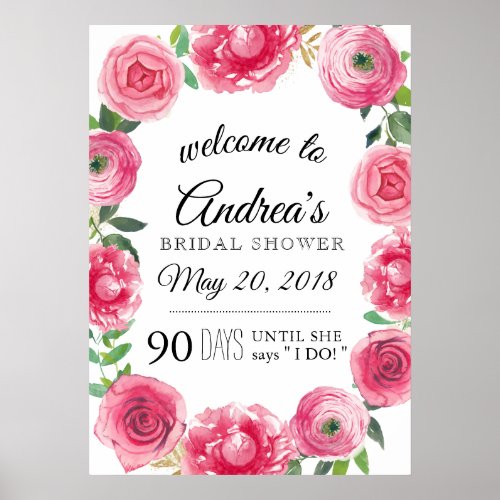 Bridal Shower Welcome Sign 20x28