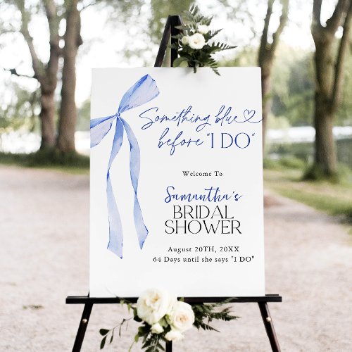 Bridal Shower Welcome Sign Blue Bow Something Blue