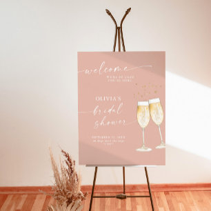 Bridal Shower Welcome Sign Blush Brunch & Bubbly
