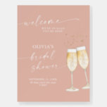 Bridal Shower Welcome Sign | Blush Brunch & Bubbly<br><div class="desc">This lovely Customizable Welcome Poster features a minimalist design with champagne flutes and is a beautiful way to warmly welcome your guests to your wedding,  bridal shower,  baby shower or special event. Easily edit most wording to match your event! Text and background colors are fully editable!</div>