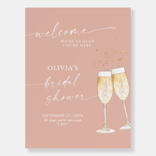 Bridal Shower Welcome Sign  Blush Brunch  Bubbly