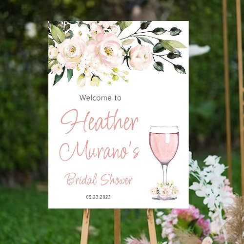 Bridal Shower Welcome Sign Blush Floral