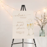 Bridal Shower Welcome Sign | Boho Brunch & Bubbly<br><div class="desc">This lovely Customizable Welcome Poster features a minimalist design with champagne flutes and is a beautiful way to warmly welcome your guests to your wedding,  bridal shower,  baby shower or special event. Easily edit most wording to match your event! Text and background colors are fully editable!</div>