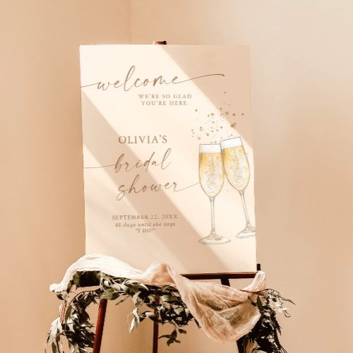 Bridal Shower Welcome Sign  Boho Brunch  Bubbly