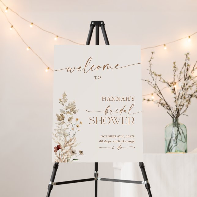 Bridal Shower Welcome Sign | Boho Fall Bridal (In Situ (Stand))