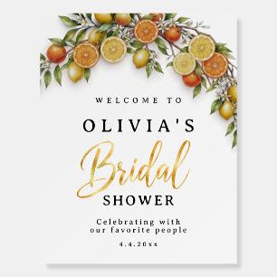 Bridal Shower Welcome Sign,Citrus Lemon Bridal Sho Foam Board