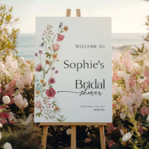 Bridal Shower Welcome Sign Floral