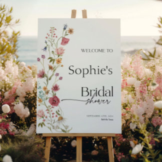 Bridal Shower Welcome Sign Floral