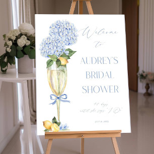 Bridal Shower Welcome Sign, Lemon Hydrangea Champa Foam Board