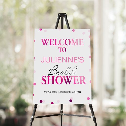 Bridal Shower Welcome Sign  Magenta Confetti