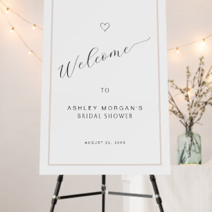 Bridal Shower Welcome Sign Minimal Black Script
