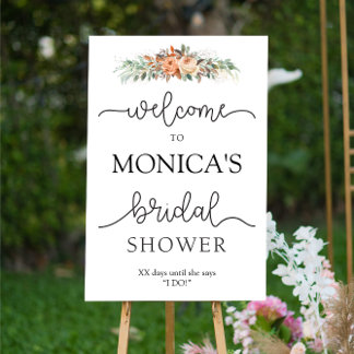 Bridal Shower Welcome Sign | Modern BOHO Flowers