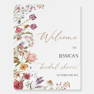Bridal Shower Welcome Sign Template, Wildflower