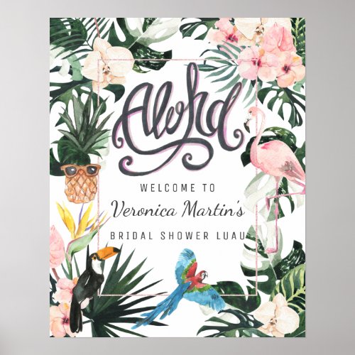 Bridal Shower Welcome Sign  Tropical Chic