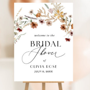 Bridal Shower Welcome Sign Wildflower Fall Floral 