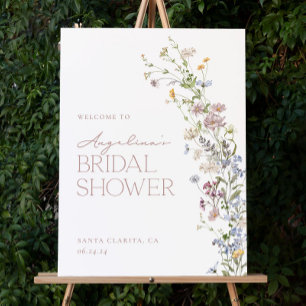 Bridal Shower Welcome Sign, Wildflower Sign Editab