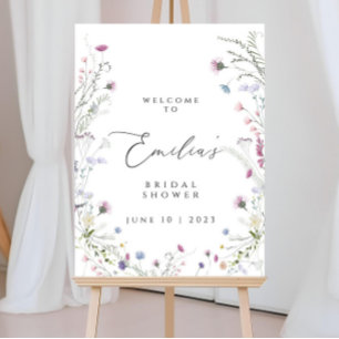 Bridal Shower Welcome Sign, Wildflower Welcome Sig Foam Board