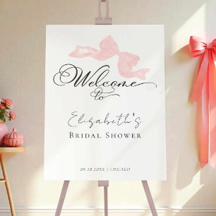 Bridal Shower Welcome Signs Pink Bow