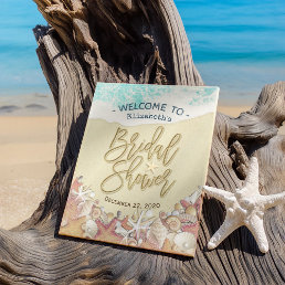 Bridal Shower Welcome Summer Sandy Beach Starfish Poster