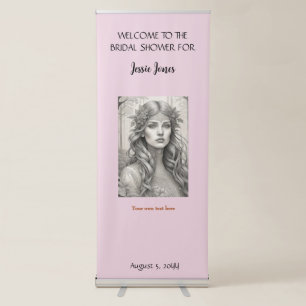 Bridal Shower WELCOME with editable text and image Retractable Banner