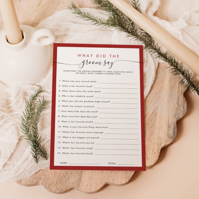 Bridal Shower What Did The Groom Say Card (Creator Uploaded)