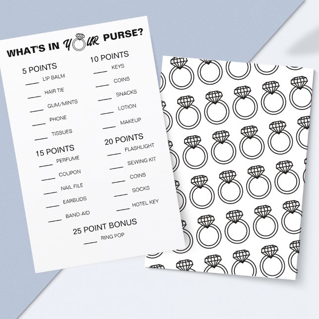 Bridal Shower What's In Your Purse Printable Game  (Exciting 'What's in Your Purse?' Game – A Fun Bridal Shower Icebreaker!)