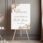 Bridal Shower White Pumpkins Boho Terracotta Foam Board<br><div class="desc">Chic and Modern White Pumpkins,  Pampas Grass Terracotta (terra cotta) Boho Bohemian Watercolor Arch Shape Wedding Autumn (Fall),  Winter,  Spring or Summer Wedding Bridal Shower Welcome Sign - includes beautiful and elegant script typography for the special Wedding Day celebration.</div>