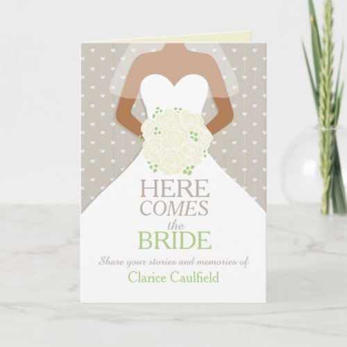 Bridal shower white roses memories keepsake card