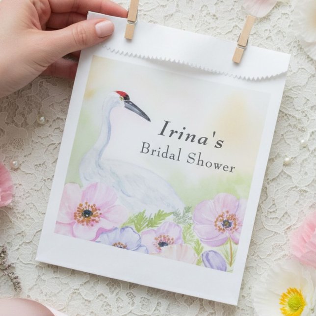  Bridal Shower Whooping Crane Anemones  Favor Bag (Creator Uploaded)