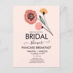 Bridal Shower Wild Flowers Hand Drawn Art    Postcard