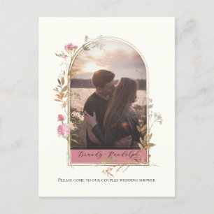 Bridal Shower Wildflower Arch Custom Photo Invitation Postcard
