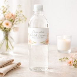 Bridal Shower Wildflower Garden Party Water Bottle Label