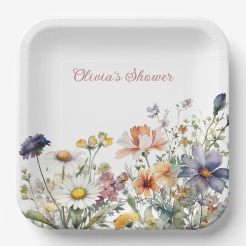 Bridal Shower Wildflower Meadow Paper Plates