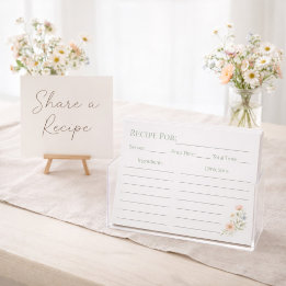 Bridal Shower Wildflower Recipe Card